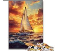 Puzzles for 1000 Piece Sailboat Sailing on The Sea Wooden Jigsaw Puzzles 50X75CM Adult Game Gift Family Interactive Game Brain Challenge Gift
