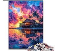 Puzzles for 1000 Piece Small House at Sunset Challenging Puzzles 50X75CM for Mother'S Day, Birthdays, Christmas