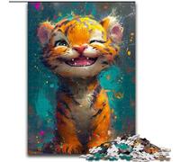 Puzzles for 1000 Piece Smiling Baby Tiger Puzzles for Adults for Family & Friends, Brain-Teasing Challenge size 26x38cm