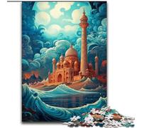 Puzzles for 1000 Piece Taj Mahal Sailing on Wave Puzzle 1000 Pieces Jigsaw Artwork Decor Intelligence Toy for Family Indoor Games size 50x75cm
