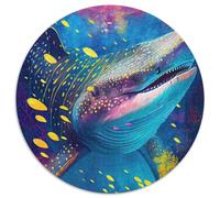 Puzzles for 1000 Piece The Peaceful Whale Shark 1000 Piece Round Jigsaw Puzzle for Teenagers & Teens, Ideal Birthday 1000pcs (67.5x67.5cm)