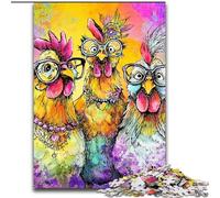 Puzzles for 1000 Piece Three Chickens Challenging Puzzles 26X38CM for Mother'S Day, Birthdays, Christmas