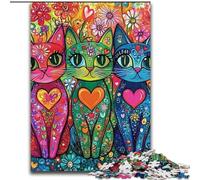 Puzzles for 1000 Piece Three Cute Adorable Cats Challenging Puzzles 50X75CM for Mother'S Day, Birthdays, Christmas