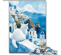 Puzzles for 1000 Piece Turkish Angora Cat Wooden Puzzles 50X75CM Colorful Home Decor & Interactive Family Game