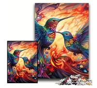 Puzzles for 1000 Piece Two Colorful Hummingbirds Puzzles for Adults Size 50x75cm Brain Teaser Game, Interactive Family Game, Suitable for Ages 14+