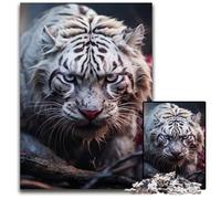 Puzzles for 1000 Piece White Tiger Predator Puzzles for Adults Challenging Brain Teaser for Teenagers Family Game Night Fun 1000 PCS(75x50cm)