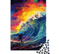 Puzzles for Adult Colorful Art Surfing Puzzle Jigsaw 500 Pieces Creative Puzzle Intellectual Toys Assembling Games 500pcs (52x38cm)