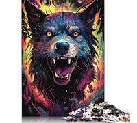 Puzzles for Adults 尺寸 Piece Colorful Psychedelic Evil Dog from The Future12 Jigsaw Puzzles for Adults Wood Puzzle Funny Gift 500pcs (52x38cm)