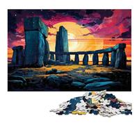Puzzles for Adults 1000 Color Illustration of Stonehenge Jigsaw Puzzles for Adults Kids Paper Jigsaw Learning Educational Toy 1000 PCS(38x26cm)