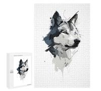Puzzles for Adults 1000 PCS Abstract Wolf Vector Portrait in Watercolor Style Jigsaws for Adults Relaxing Games Enhance Memory Unique Birthday And Xmas Gifts 1000 PCS