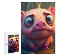 Puzzles for Adults 1000 PCS Adorable Piglet in Forest Jigsaw for Adults Relaxing Games Analysis And Logic Unique Birthday And Xmas Gifts 1000 PCS