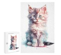Puzzles for Adults 1000 PCS American Curl Baby Kitten Jigsaw for Adults Relaxing Games Presents for Women Challenging Game Gifts 1000 PCS