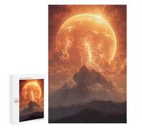 Puzzles for Adults 1000 PCS Apocalyptic Mountain Sunset Puzzle For Teenagers Improve Memory Challenging To Complete Challenging Family Fun Game 1000 PCS