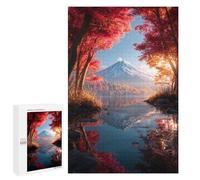 Puzzles for Adults 1000 PCS Autumnal Lake Reflections with Mountain View Puzzles for Teenagers Staycation Kill Time Help The Brain Exercise Unique Birthday And Xmas Gifts 1000 PCS