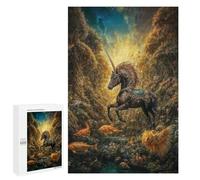 Puzzles for Adults 1000 PCS Black Unicorn in Enchanted Forest Jigsaws for Adults Relaxing Games Enhance Memory Unique Birthday And Xmas Gifts 1000 PCS