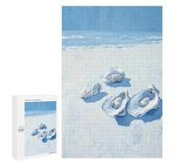 Puzzles for Adults 1000 PCS Blue Oysters Beach Ocean Art Jigsaw for Teenagerss Pattern Assembly Parent-child Interaction Beautiful Design Game 1000 PCS