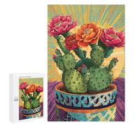 Puzzles for Adults 1000 PCS Colorful Cactus with Blooms Jigsaw Puzzles for Adults But Fun And Humorous for Birthday, Chrismas Christmas Birthday Gifts 1000 PCS