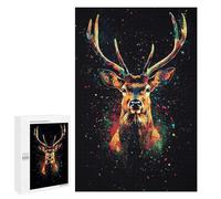Puzzles for Adults 1000 PCS Colorful Deer Portrait Jigsaw for Adults Relaxing Games Analysis And Logic Unique Birthday And Xmas Gifts 1000 PCS