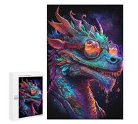 Puzzles for Adults 1000 PCS Colorful Dragon Sunglasses Artwork Jigsaw for Teenagerss Pattern Assembly Parent-child Interaction Beautiful Design Game 1000 PCS