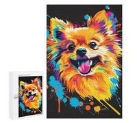 Puzzles for Adults 1000 PCS Colorful Pomeranian Art Print-1 Jigsaw Puzzles for Teenagerss Stress Reliever Educational Challenge Christmas Birthday Gifts 1000 PCS