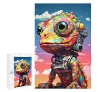 Puzzles for Adults 1000 PCS Colorful Robot Lizard Artwork Puzzle For Teenagers Improve Memory Challenging To Complete Challenging Family Fun Game 1000 PCS