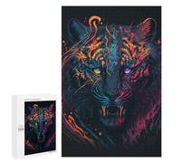 Puzzles for Adults 1000 PCS Colorful Tiger Art Print -2 Jigsaw for Teenagerss Pattern Assembly Parent-child Interaction Beautiful Design Game 1000 PCS