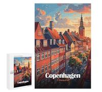 Puzzles for Adults 1000 PCS Copenhagen, Denmark Cityscape Art Jigsaws for Adults Relaxing Games Enhance Memory Unique Birthday And Xmas Gifts 1000 PCS