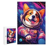Puzzles for Adults 1000 PCS Corgi Astronaut in Space -6 Puzzle For Teenagers Improve Memory Challenging To Complete Challenging Family Fun Game 1000 PCS