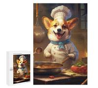 Puzzles for Adults 1000 PCS Corgi Chef Puzzle for Adults Family Games Hand Speed Race Unique Birthday And Xmas Gifts 1000 PCS