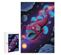 Puzzles for Adults 1000 PCS Cosmic Anglerfish in Asteroid Field Jigsaws for Adults Relaxing Games Enhance Memory Unique Birthday And Xmas Gifts 1000 PCS