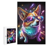 Puzzles for Adults 1000 PCS Cosmic Corgi Sunglasses-1 Jigsaw for Teenagerss Pattern Assembly Parent-child Interaction Beautiful Design Game 1000 PCS