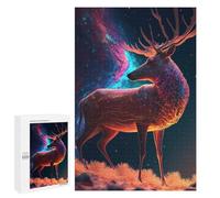 Puzzles for Adults 1000 PCS Cosmic Deer Jigsaw for Teenagerss Pattern Assembly Parent-child Interaction Beautiful Design Game 1000 PCS