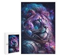 Puzzles for Adults 1000 PCS Cosmic Lion Astronaut Art Print-2 Jigsaw for Teenagerss Pattern Assembly Parent-child Interaction Beautiful Design Game 1000 PCS