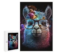 Puzzles for Adults 1000 PCS Cosmic Llama Glasses Art Print-1 Jigsaw Puzzles for Teenagerss Stress Reliever Educational Challenge Christmas Birthday Gifts 1000 PCS