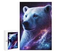 Puzzles for Adults 1000 PCS Cosmic Polar Bear Art Print-2 Jigsaws for Adults Puzzle Difficult Challenge Help The Brain Exercise Unique Challenge Game 1000 PCS