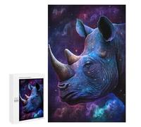 Puzzles for Adults 1000 PCS Cosmic Rhino Portrait-2 Jigsaw Puzzles for Teenagerss Stress Reliever Educational Challenge Christmas Birthday Gifts 1000 PCS