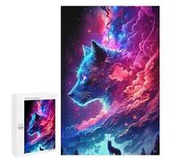 Puzzles for Adults 1000 PCS Cosmic Wolf Aurora Wallpaper Puzzles for Teenagers Staycation Kill Time Help The Brain Exercise Unique Birthday And Xmas Gifts 1000 PCS