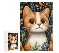 Puzzles for Adults 1000 PCS Cute Orange And White Cat Jigsaw for Adults Relaxing Games Presents for Women Challenging Game Gifts 1000 PCS