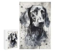 Puzzles for Adults 1000 PCS Dachshund Dog Watercolor Jigsaw for Adults Relaxing Games Analysis And Logic Unique Birthday And Xmas Gifts 1000 PCS