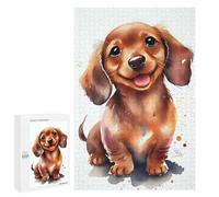 Puzzles for Adults 1000 PCS Dachshund Watercolor Jigsaws for Adults Relaxing Games Enhance Memory Unique Birthday And Xmas Gifts 1000 PCS
