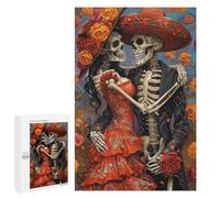 Puzzles for Adults 1000 PCS Day of The Dead Skeleton Couple Art Print Jigsaw Puzzles for Adults But Fun And Humorous for Birthday, Chrismas Christmas Birthday Gifts 1000 PCS