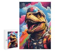 Puzzles for Adults 1000 PCS Dinosaur Astronaut in Space Puzzle For Teenagers Improve Memory Challenging To Complete Challenging Family Fun Game 1000 PCS