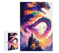 Puzzles for Adults 1000 PCS Dragon Over Castle Puzzles for Adults Hands-on Game But Fun And Humorous Christmas Birthday Gifts 1000 PCS