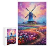 Puzzles for Adults 1000 PCS Dutch Windmill Garden Puzzles for Teenagers Staycation Kill Time Help The Brain Exercise Unique Birthday And Xmas Gifts 1000 PCS