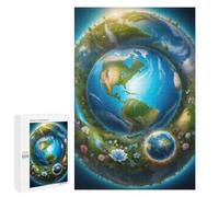 Puzzles for Adults 1000 PCS Earth Day Celebration Jigsaw for Teenagerss Pattern Assembly Parent-child Interaction Beautiful Design Game 1000 PCS