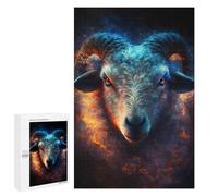 Puzzles for Adults 1000 PCS Electric Ram with Glowing Horns Jigsaw for Teenagerss Pattern Assembly Parent-child Interaction Beautiful Design Game 1000 PCS