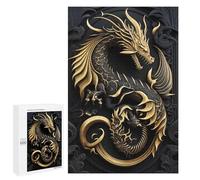 Puzzles for Adults 1000 PCS Emperor Dragon Flame Jigsaw for Adults Relaxing Games Presents for Women Challenging Game Gifts 1000 PCS