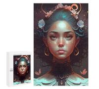 Puzzles for Adults 1000 PCS Enchanted Floral Crown Portrait Puzzles for Adults Hands-on Game But Fun And Humorous Christmas Birthday Gifts 1000 PCS