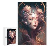 Puzzles for Adults 1000 PCS Enchanted Floral Portrait -2 Puzzle for Adults Family Games Hand Speed Race Unique Birthday And Xmas Gifts 1000 PCS