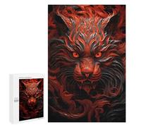 Puzzles for Adults 1000 PCS Fierce Red Tiger Jigsaw for Adults Relaxing Games Analysis And Logic Unique Birthday And Xmas Gifts 1000 PCS